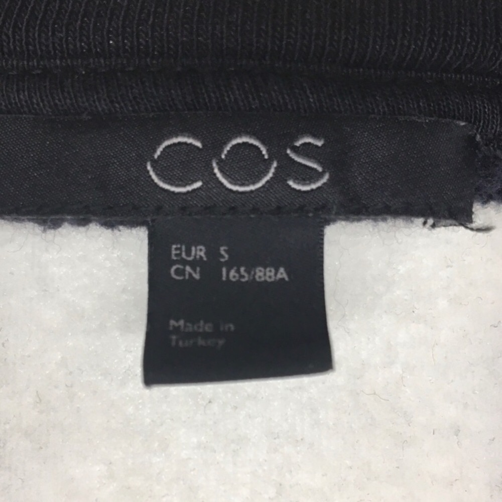 COS Black Long Sleeve Crewneck Sweatshirt Silk Accent Size: Small - Picture 11 of 15